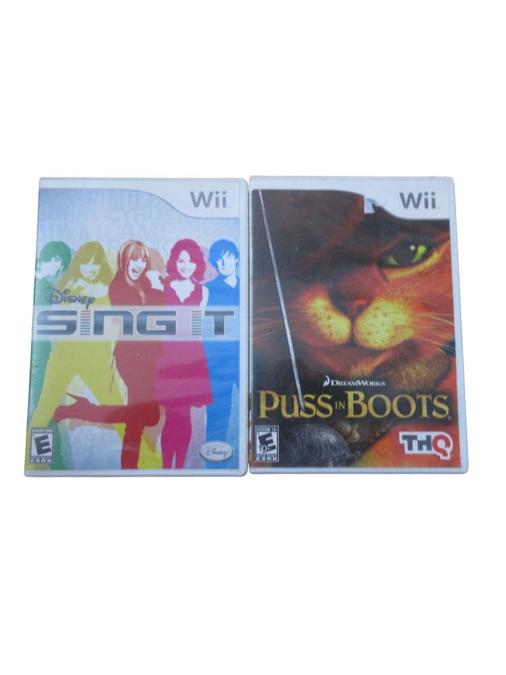 Wii Bundle of 2 Youth Video Games - Puss in Boots & Disney Sing It